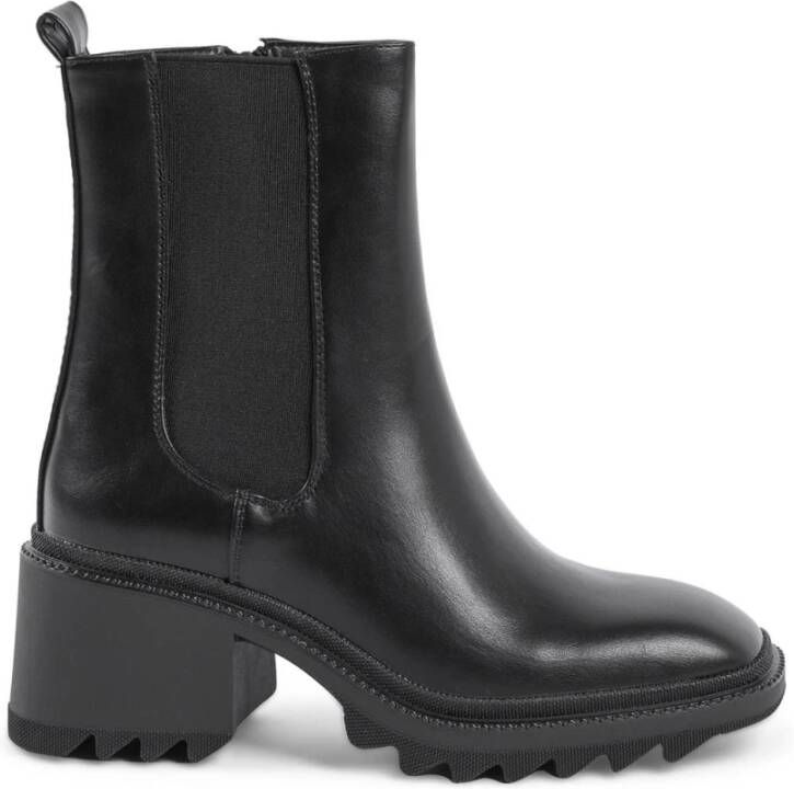 19v69 Italia Zwarte leren enkellaarzen