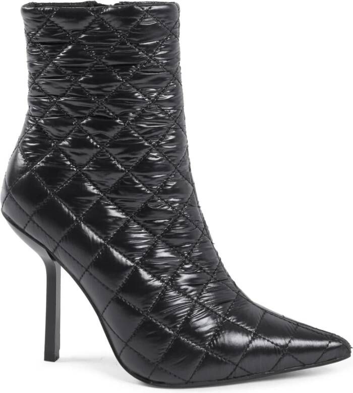 19v69 Italia Zwarte Stoffen Hoge Hak Laars