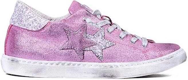 2Star Glitter Sneakers met leren details - Foto 2