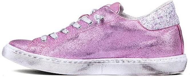 2Star Glitter Sneakers met leren details