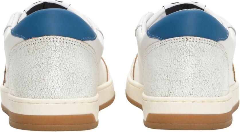 2Star Handgemaakte Italiaanse sneakers wit blauw heren