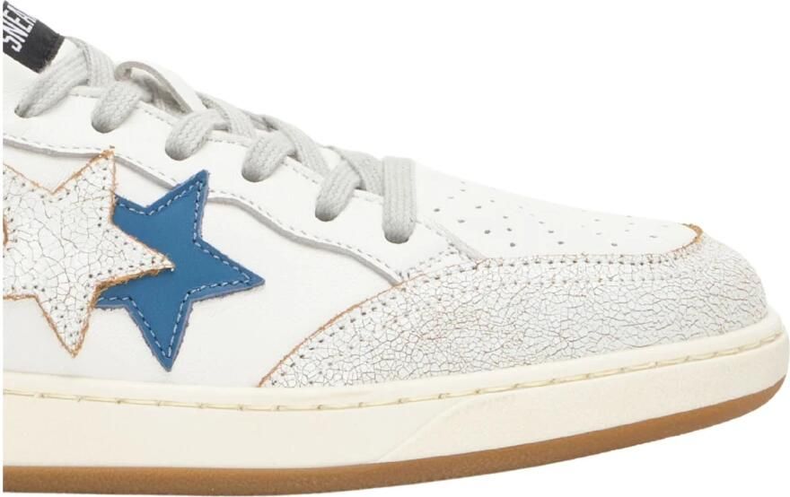 2Star Handgemaakte Italiaanse sneakers wit blauw - Foto 6