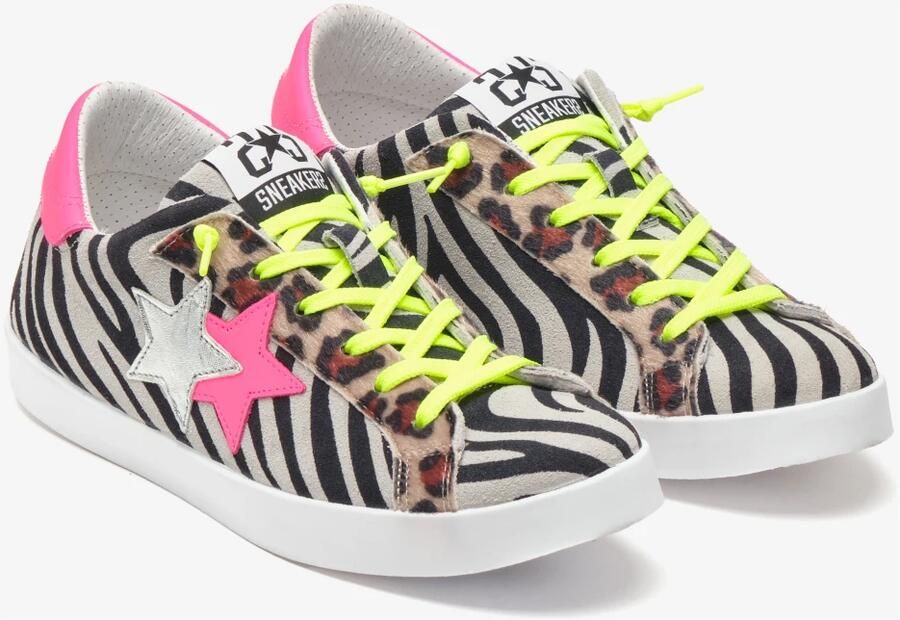 2Star Leoparddetails Sneakers in Zebra Print