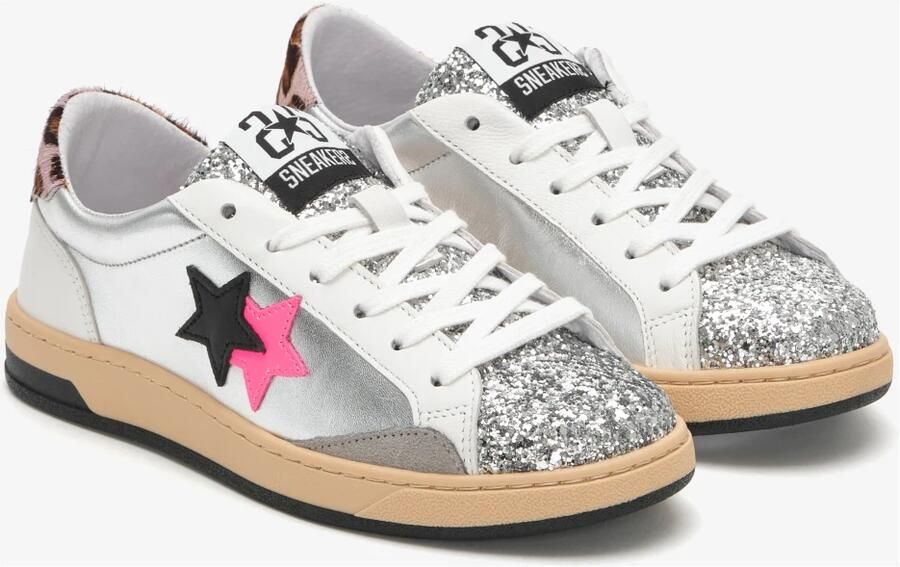 2Star Leopardprint Sneakers in Zilver en Zwart