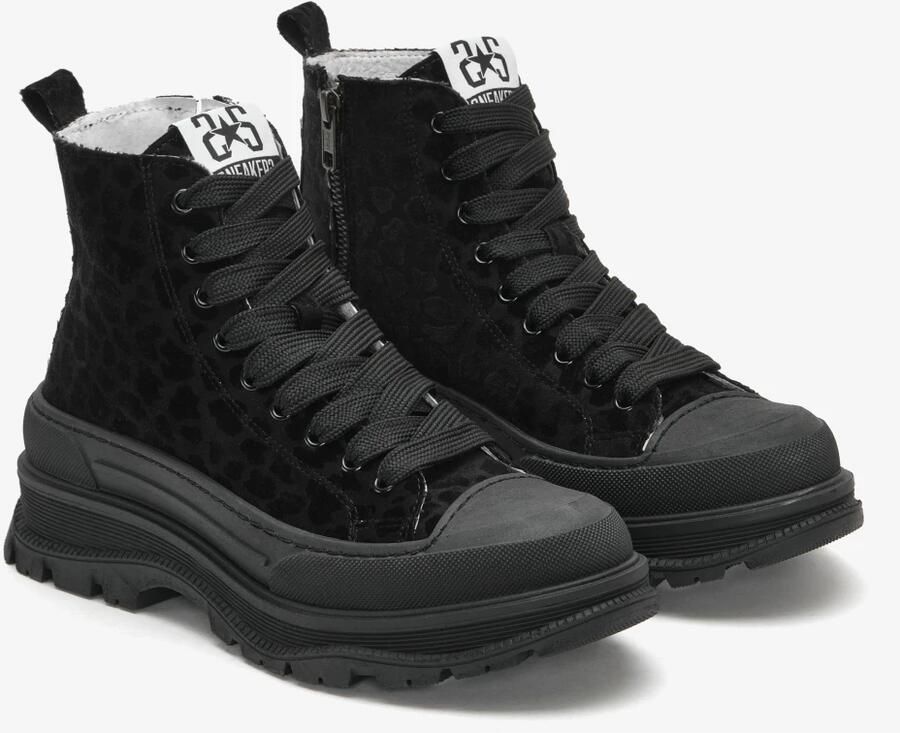 2Star Mid Star Sneaker in zwart luipaardprint