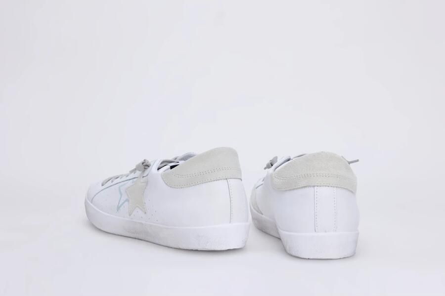 2Star Witte leren sneaker met ijs suède details - Foto 2