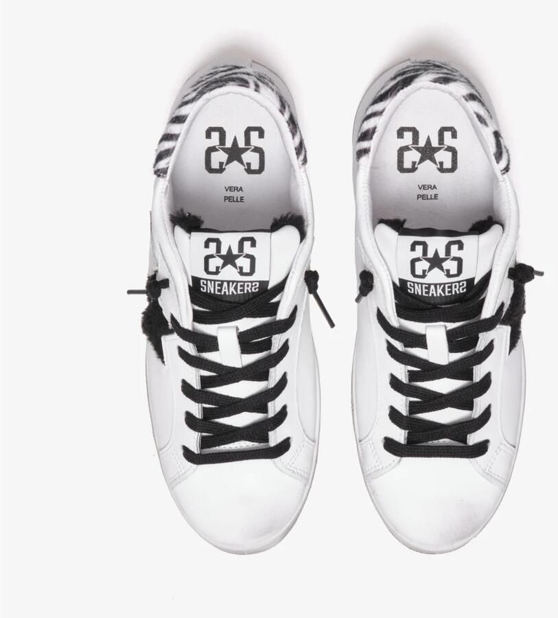 2Star Lage Sneakers in Wit Zebra Zwart Wit Dames - Foto 2