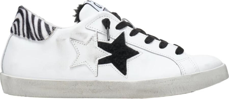 2Star Lage Sneakers in Wit Zebra Zwart Wit Dames - Foto 3