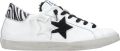 2Star Lage Sneakers in Wit Zebra Zwart Wit Dames - Wit