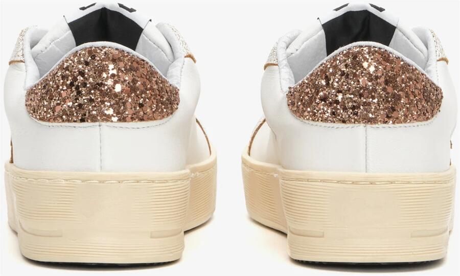 2Star Witte leren sneaker met beige en gouden details - Foto 3