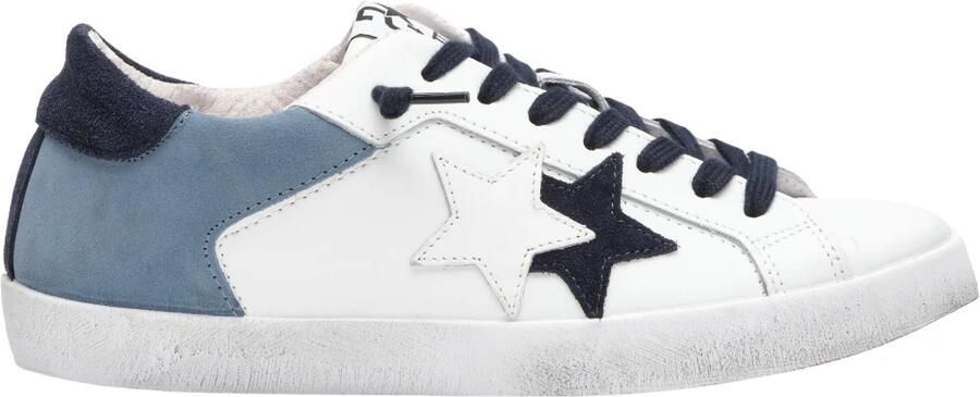 2Star Witte Leren Ster Sneakers Mannen