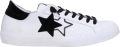 2Star Witte leren sneakers met zwarte suède details - Wit