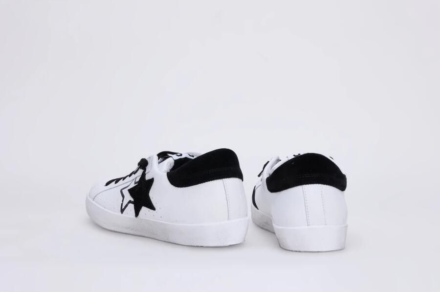 2Star Witte Leren Sneaker met Zwarte Suède Details - Foto 3