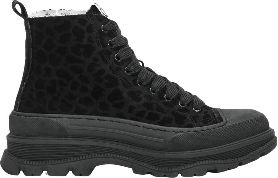 2Star Mid Star Sneaker in zwart luipaardprint