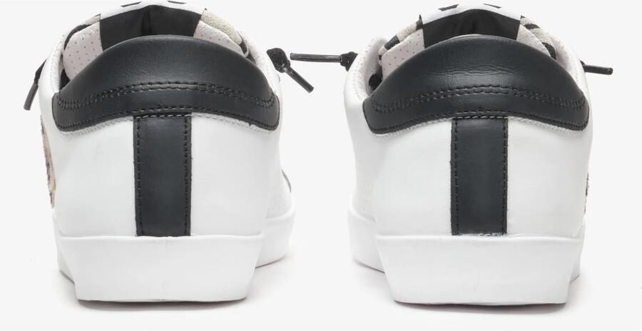 2Star Witte leren sneakers met zebra- luipaard- en zwarte details - Foto 4
