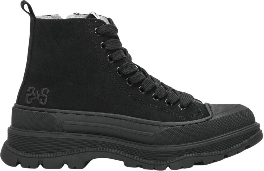 2Star Zwarte leren midster sneakers