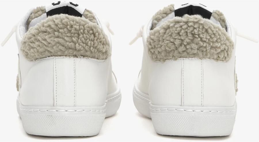 2Star Witte leren sneakers met lichtgroene teddydetails - Foto 4