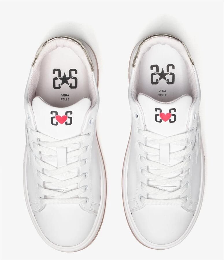 2Star Zwarte leren sneakers met gouden details - Foto 2
