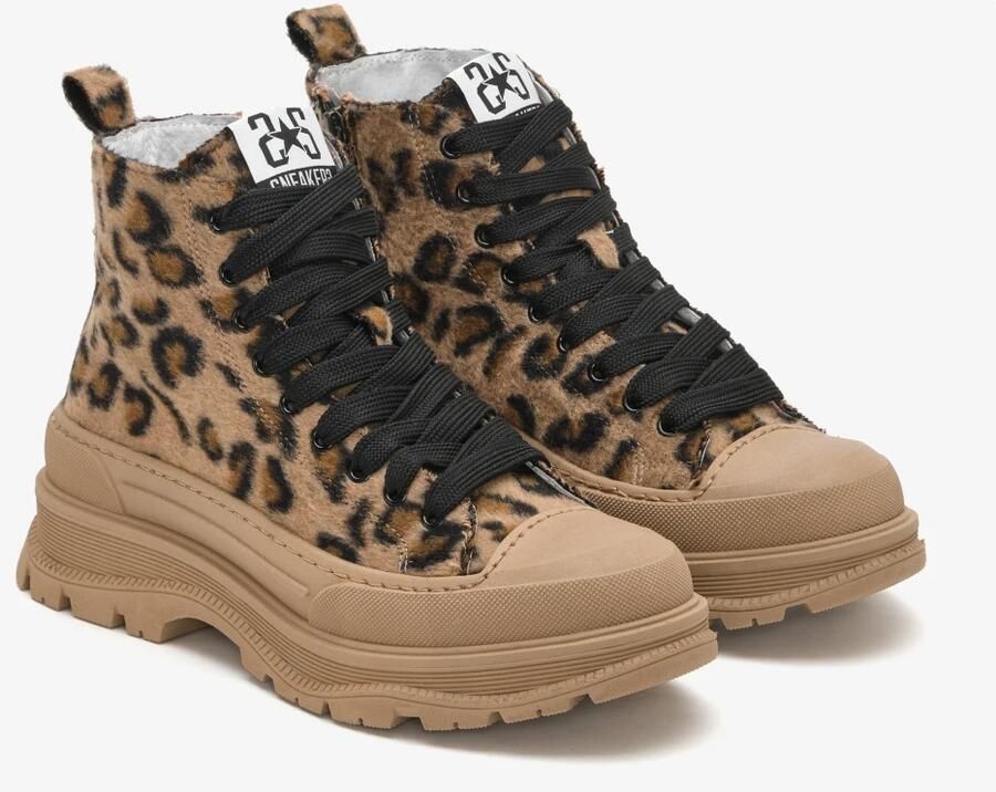 2Star Mid Star Ecofur Sneaker Bruin - Foto 4