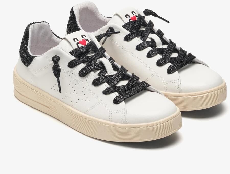 2Star Witte Leren Glitter Sneaker