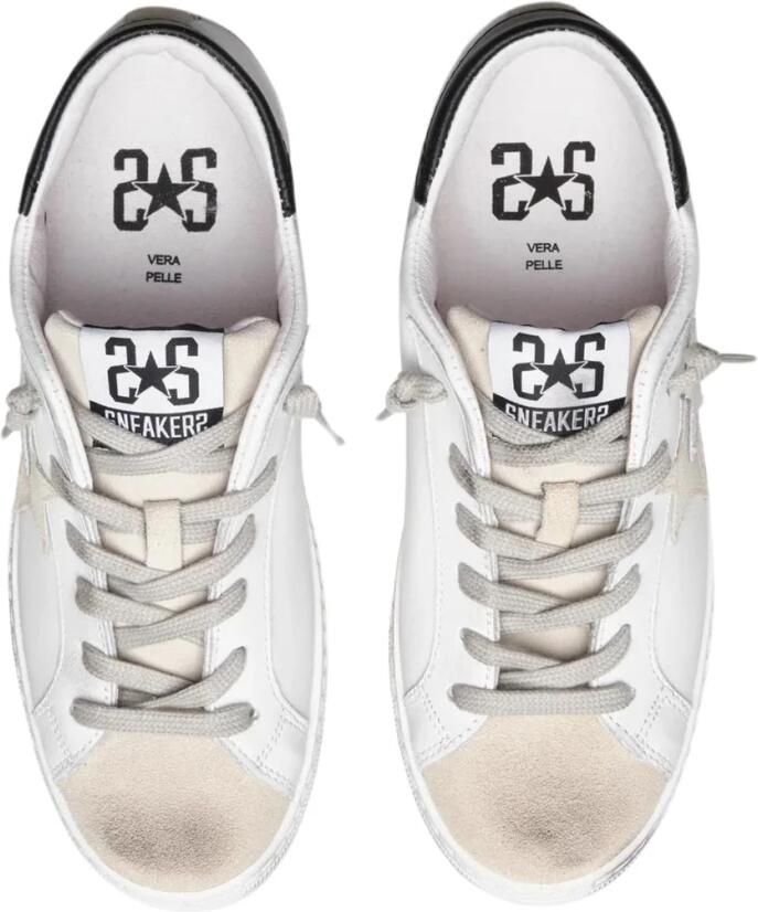 2Star Wit Zwart Lage Top Sneakers Modern Casual