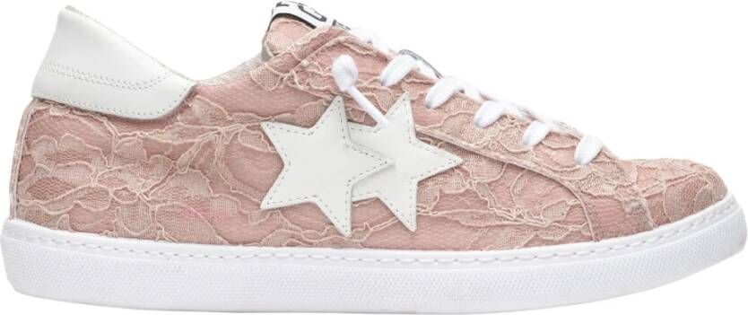 2Star Bruine Vetersneaker met Witte Leren Details