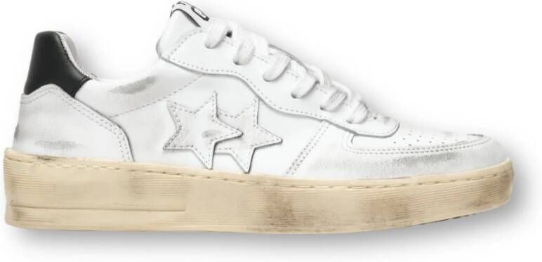 2Star Gebruikte Padel Sneakers in Bianco Nero White Dames