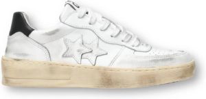 2Star Gebruikte Padel Sneakers in Bianco Nero Wit Dames
