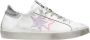 2Star Glitter Leren Sneakers Zilver Roze - Thumbnail 1