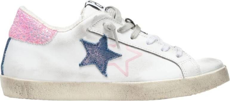 2Star Glitter Roze Leren Sneakers