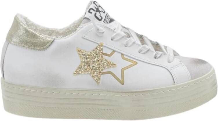 2Star Glitter Wit Leren Sneakers