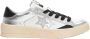 2Star Handgemaakte Italiaanse Leren Sneakers Wit Zilver Zwart - Thumbnail 1