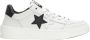 2Star Handgemaakte Italiaanse Leren Sneakers Zwart Wit - Thumbnail 1
