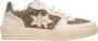 2Star Luipaardprint Canvas Sneaker Beige met Gouden Details - Thumbnail 1
