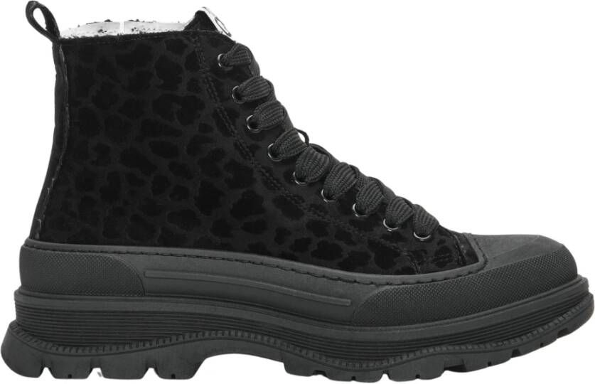 2Star Mid Star Sneaker in zwart luipaardprint