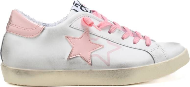 2Star Witte Lage Top Leren Sneakers