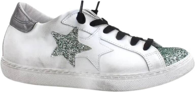 2Star Witte Lage Top Leren Sneakers