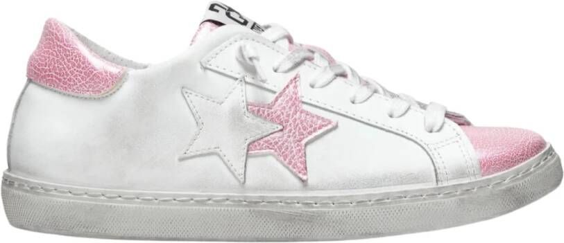 2Star Witte Lage Top Leren Sneakers