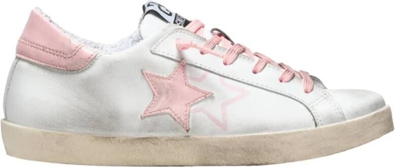 2Star Witte Lage Top Leren Sneakers