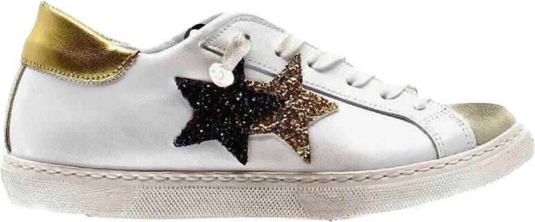 2Star Witte Lage Top Leren Sneakers