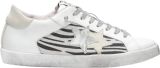 2Star Witte Leren Zebra Sneaker IJs Zilver - Wit