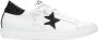 2Star Witte Leren Lage Sneaker met Glitterdetails en Zwart Leer - Thumbnail 1