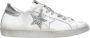 2Star Witte Leren Lage Sneakers met Zilveren Glitterdetails - Thumbnail 1