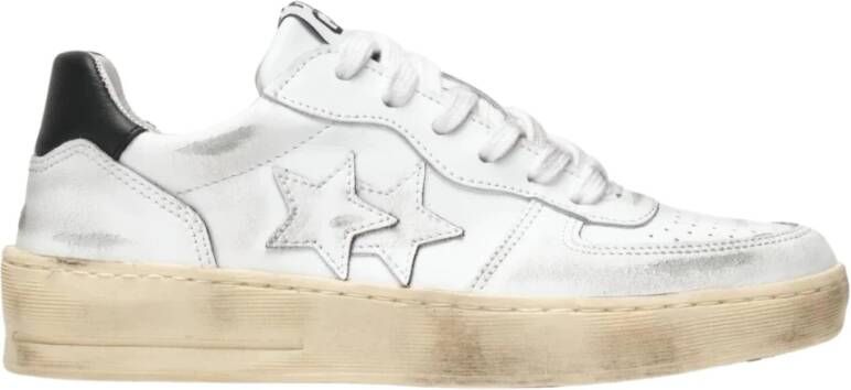 2Star Gebruikte Padel Sneakers in Bianco Nero White Dames