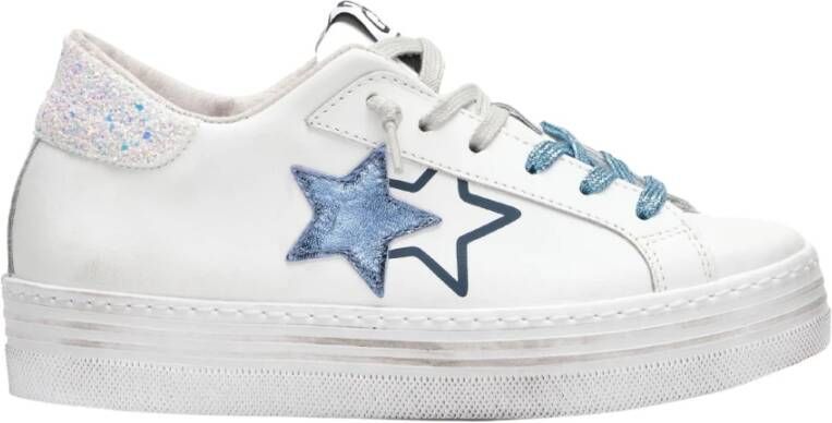 2Star Witte Leren Platform Sneakers voor Vrouwen