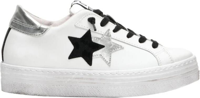 2Star Witte Leren Platform Sneakers voor Vrouwen