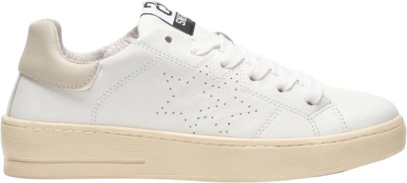 2Star Witte leren sneaker met beige detail