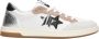 2Star Witte leren sneaker met beige zwart en zebradetails - Thumbnail 1
