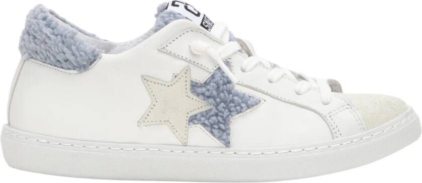 2Star Witte leren sneaker met Celeste Teddy details