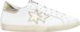 2Star Witte Leren Sneaker met Gouden Gelamineerde Details - Thumbnail 1